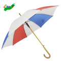 Hight quality red blue white colorful wooden frame 23 inch umbrella for outdoor